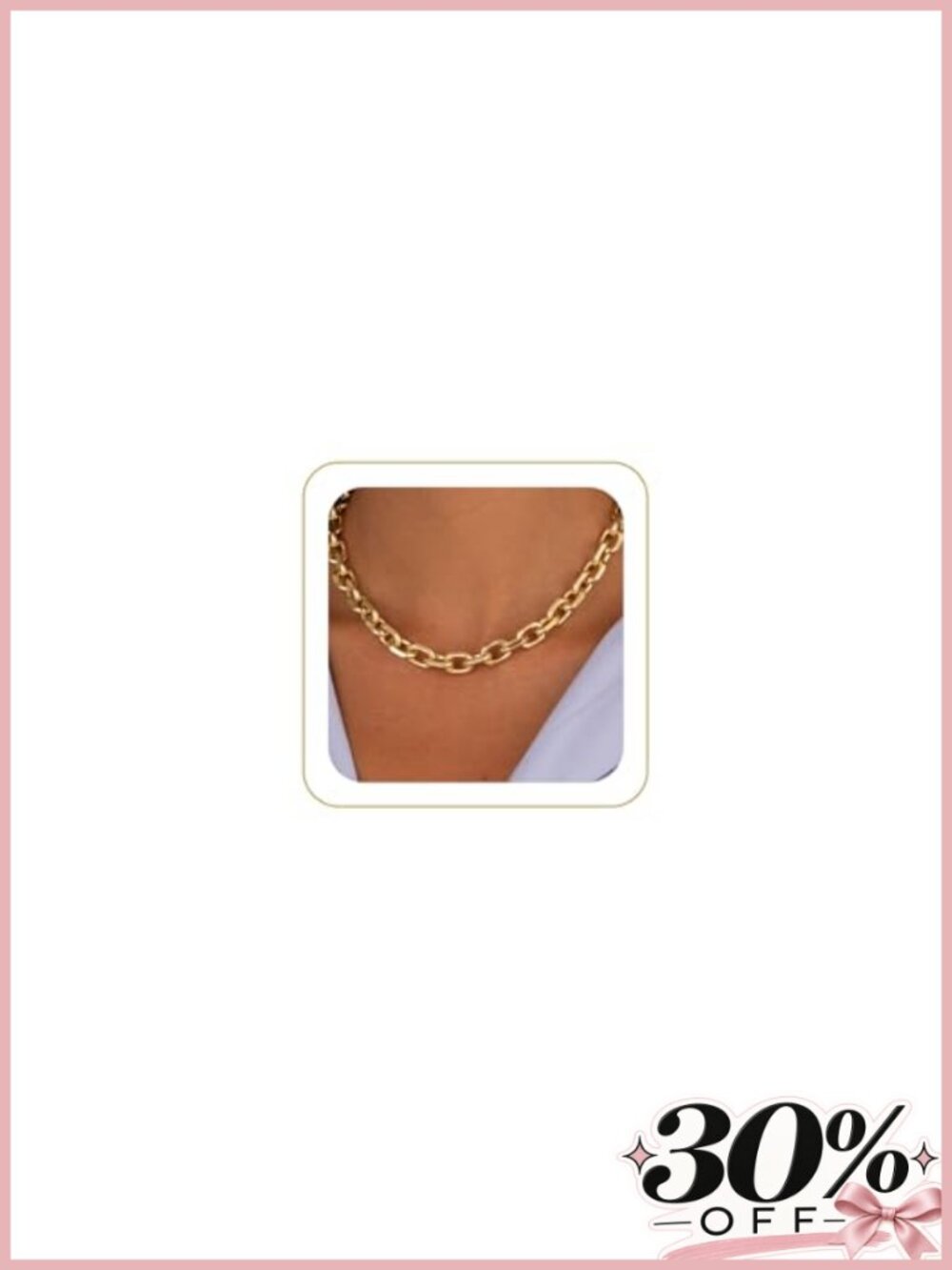 14K Gold Plated Paperclip Chain Necklace for Women Modern Minimalist Statement
